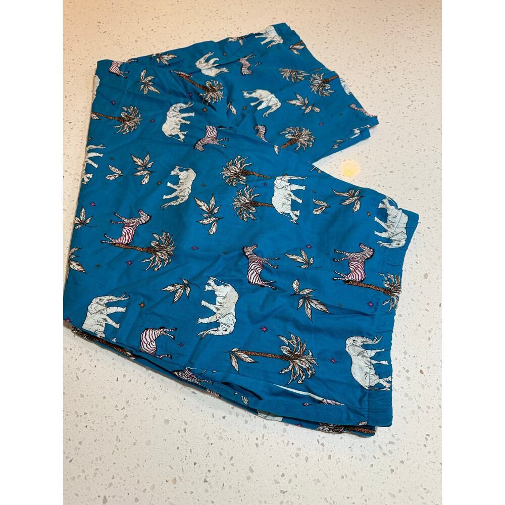 JOYSPUN PJ PANTS SAFARI ZEBRA TURQUOISE CAPRIS WOMENS PLUS SIZE 3X